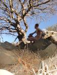 Admiring the tree in the nude