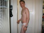 Photoshoot 17, getting ready to shower and stripping out of Jockey elance pico underwear
