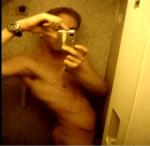 Trent stripping in a very cramped airplane lavatory restroom. Warning, loud engines! (20 MB SWF Flash 2 minutes)