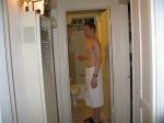 In a tower after a shower