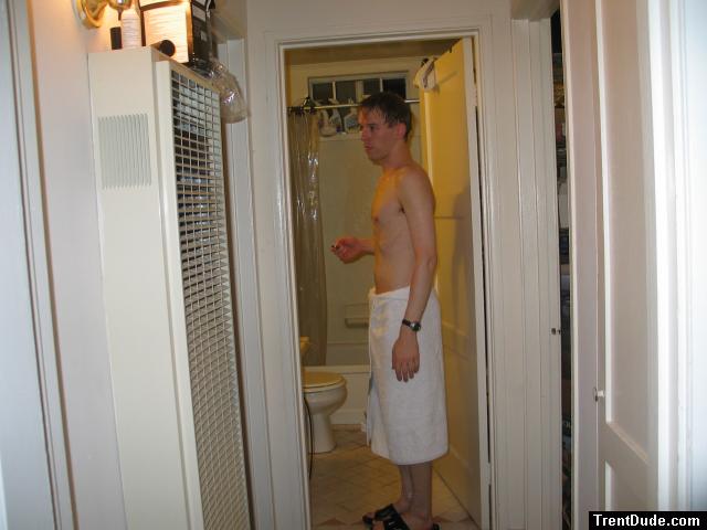 In a tower after a shower