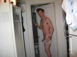 Popped out his tightey whiteys underwear