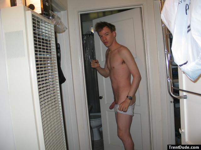 Popped out his tightey whiteys underwear