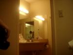 Removing yellow boxers in a hotel mirror (1 minute)