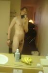 Naked in a hotel room