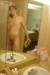 Naked in a hotel room