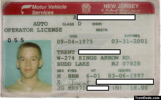 NJ License  w/ DOB