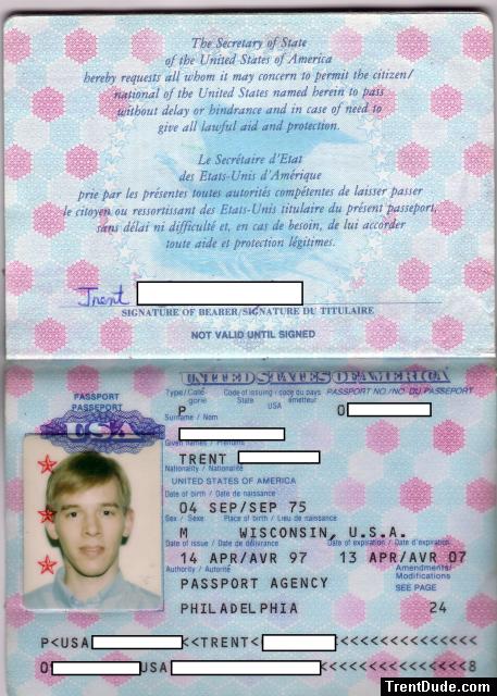 US passport w/ DOB