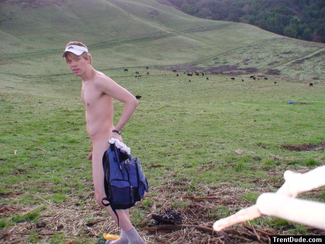 trying to look cool with a backpack