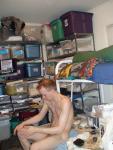 Sitting down nude!