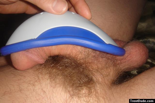 curved Penis filling an entire athletic cup!