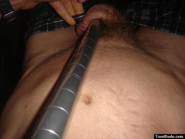 Wrapping his penis around a pole