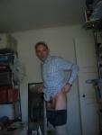 Undressing after a former dinner (large penis!)