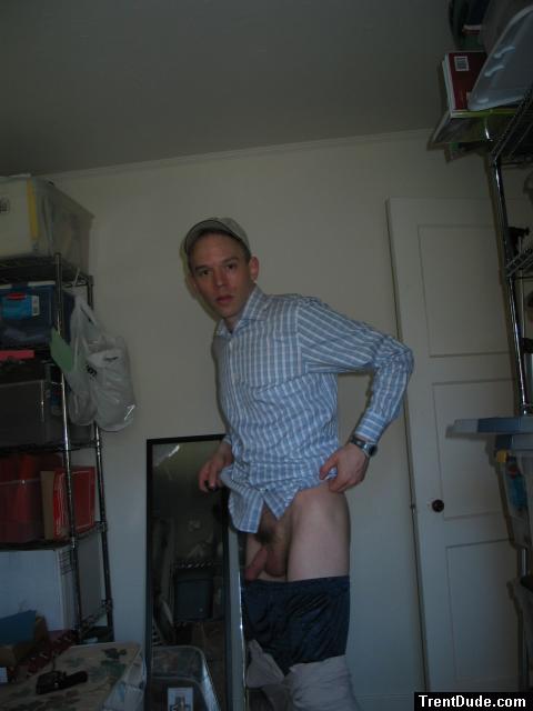 Undressing after a former dinner (large penis!)