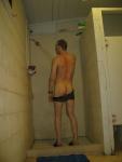removing the swim boxer in the shower (rear)