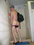 He wants someone to watch his backpack while he showers.