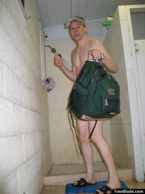 Using a backpack to cover up