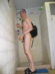 Swimmer with his backpack