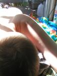 Trent's butt in the sun