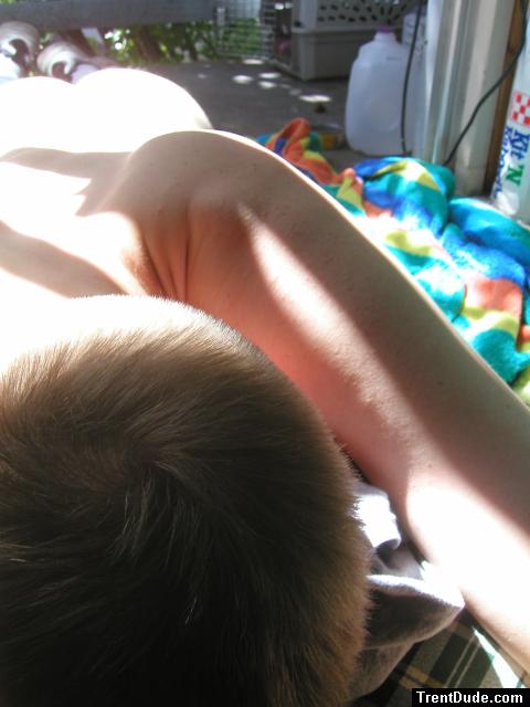 Trent's butt in the sun