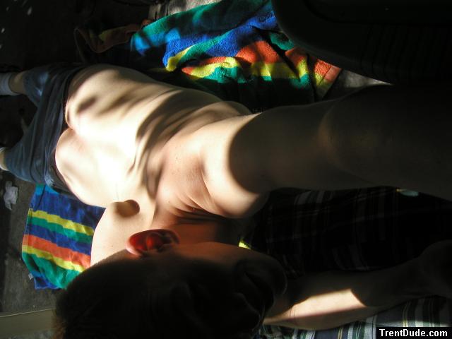 Trent's butt in the sun