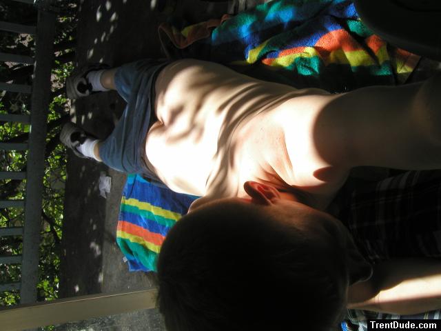 Trent's butt in the sun