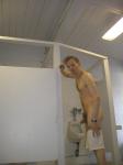 Pulling down boxer briefs to urinate
