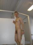 Nude, some hair on his chest
