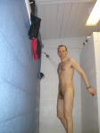 Nude with a hairy chest