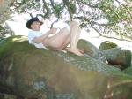 Bare buttocks on a rock (best)