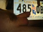 Next to a license plate