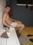 He puts Desenex powder on to prevent jock itch