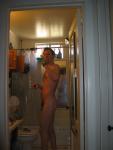 Taking some mouth wash in the nude