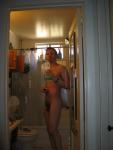 washing his mouth in the nude