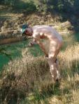 Refreshing green water for skinny dipping