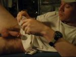 Collecting sperm in bed (10 minutes) 213 MB AVI file