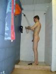 Rinsing out the speedo so that it will be ready for next time
