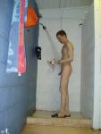 Rinsing out his favorite square leg speedo