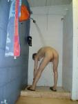 picking up a dropped soap in the shower (be careful) (rear) (best)