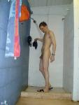 Thin dude in the shower