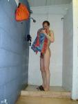 Drying his face
