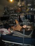 undressing in bed