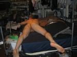 Penis and scrotum squished