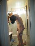 Undressing before a shower