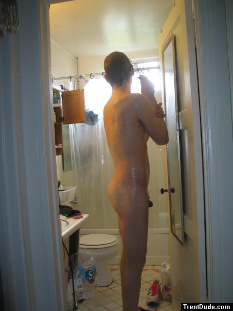 Nude after a shower