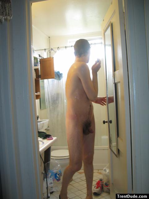 Nude after a shower