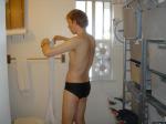 Hanging up the towel (last)