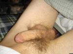 Closeup of hairy penis