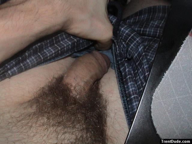 how trent's flaccid penis appears when wearing shorts